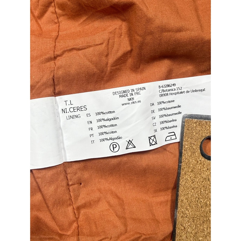 Fall Shimmer Indie Nekane NKN Copper Orange Metallic Button Front Vest Size L - Picture 8 of 8